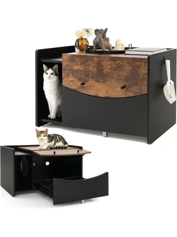 COSTWAY Katzenschrank in Schwarz