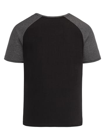 Humy Basic Shirt Raglanärmel Collorblock Design A&S in Schwarz