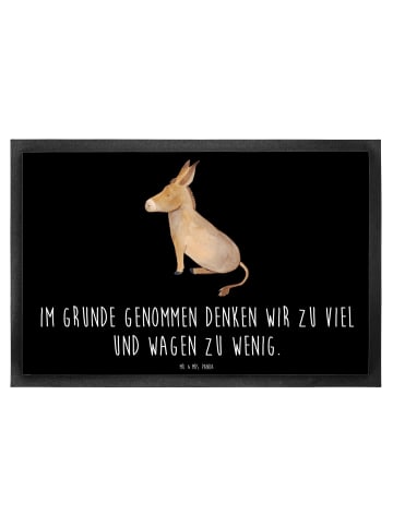 Mr. & Mrs. Panda Schmutzfangmatte Esel mit Spruch in Schwarz