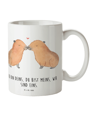 Mr. & Mrs. Panda Kindertasse Capybara Liebe mit Spruch in Weiß