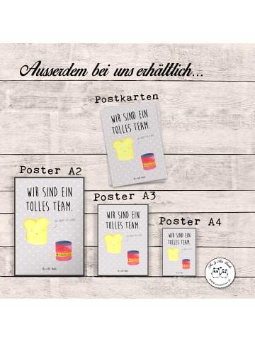 Mr. & Mrs. Panda Bild Toast Marmelade mit Spruch in Grau Pastell