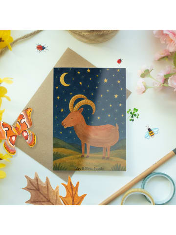 Mr. & Mrs. Panda Beileidskarte Sternzeichen Steinbock Design ohn... in Weiß