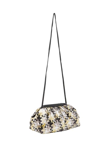 faina Women Clutch in White Black Yellow