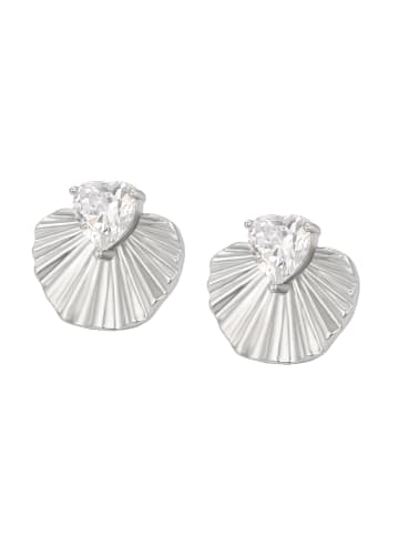 faina Women Stud Earrings in Silver White