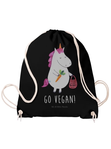 Mr. & Mrs. Panda Sportrucksack Einhorn Vegan mit Spruch in Schwarz