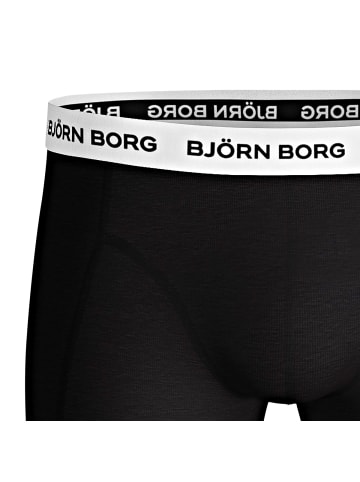 Björn Borg Boxershorts Contrast Solid Sammy 3er Pack in schwarz