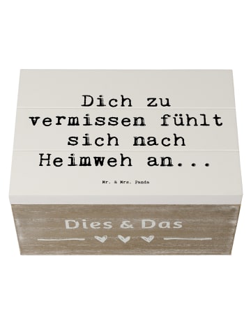 Mr. & Mrs. Panda Aufbewahrungsbox Spruch Heimweh Sehnsucht mit S... in Weiß