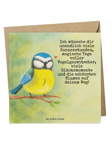 Mr. & Mrs. Panda Deluxe Karte Vogel Blaumeise Design mit Spruch in Weiß