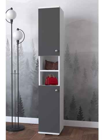 VCM  Holz schmaler Schuhschrank Dielenmöbel Gados  M in Weiß / Anthrazit