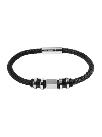 Adeliás Unisex Armband – Lederarmband aus Leder 21,5 cm in schwarz