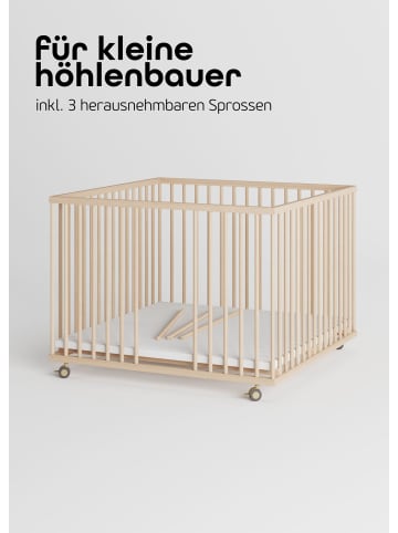 Sämann Sämann Laufgitter mit Matratze SleepPlus & Schlupfsprossen - natur - Premium