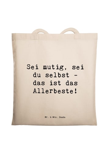Mr. & Mrs. Panda Einkaufstasche Spruch Mutig zu sich selbst steh... in Creme