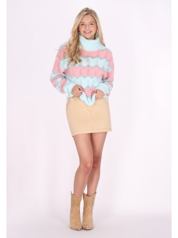 IZIA Damen Pullover in Türkis Mehrfarbig
