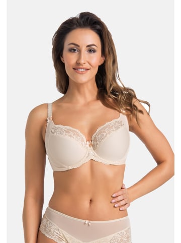 Teyli Ungepolsterter Soft Bügel-BH mit floraler Spitze Amelia in beige