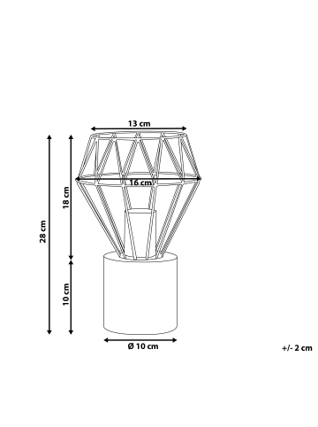 Beliani Tischleuchten MOONI in Messing/Weiß - (W) 17 x (H) 28 x (L) 17 cm