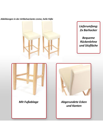 MCW 2er-Set Barhocker Cesena, Schwarz, dunkle Füße