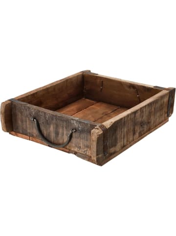 Novaliv Novaliv Holzkiste Vintage 30 x 25 x 8 cm Alte Ziegelform Holz Groß All in Braun
