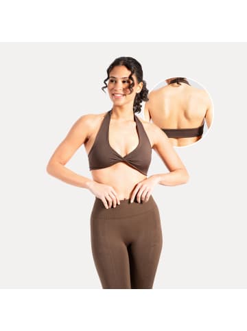 SMILODOX Sport BH Myrah Twisted in Dunkelbraun