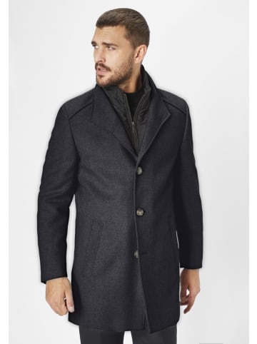 S4 JACKETS Wollmantel Newton Black in navy