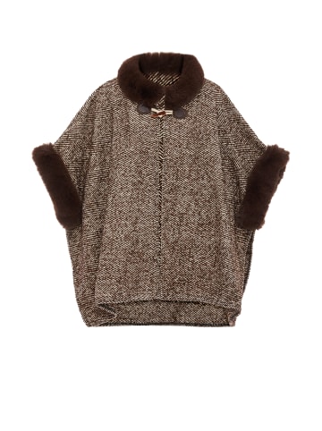 Usha Poncho in Braun