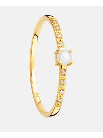 Diamant L'éternel Ring aus 375 Gelbgold mit Diamant mit Perle