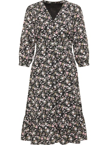 Albee Women Midikleid Mit Floralem Print in Schwarz Mehrfarbig