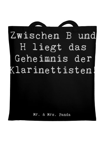 Mr. & Mrs. Panda Shopping Tasche Spruch Klarinette Geheimnis mit... in Schwarz