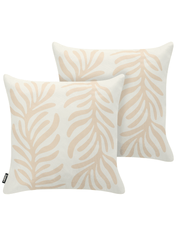 Beliani 2er-Set Gartenkissen ALISMA in Beige