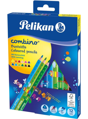 Pelikan Buntstifte Combino dick dreieckig 4mm Packung mit 12 Farben Karton-Etui