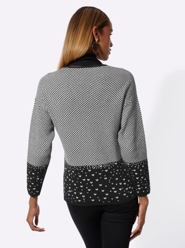 creation L Modal-Baumwoll-Pullover in schwarz-ecru-gemustert