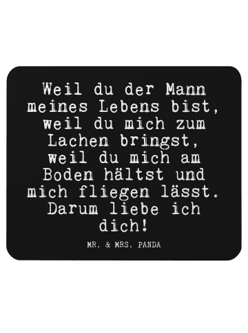 Mr. & Mrs. Panda Mauspad Weil du der Mann... mit Spruch in Schwarz