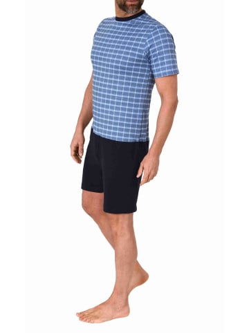 NORMANN Pflegeoverall kurzarm EteileSchlafanzug Reissverschluss - 77805 in blau