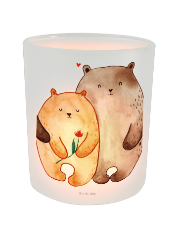 Mr. & Mrs. Panda Kerzenglas Bären Liebe ohne Spruch in Transparent
