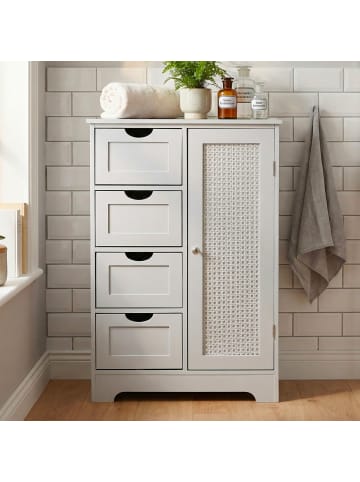 FineBuy Badregal in Weiß / MDF / 55x30x80