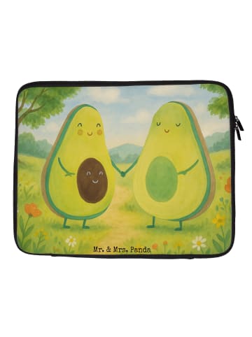 Mr. & Mrs. Panda Notebook Tasche Avocado Pärchen Design ohne Spruch in Weiß