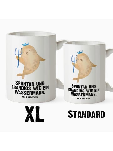 Mr. & Mrs. Panda Große Teetasse Sternzeichen Wassermann mit Spruch in Weiß