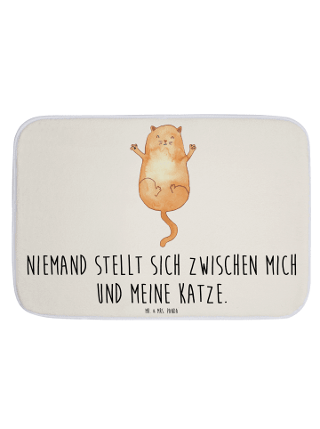 Mr. & Mrs. Panda Badezimmerteppich Katze Umarmen mit Spruch in Weiß