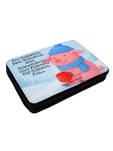 Mr. & Mrs. Panda Federtasche Schweinchen Glühwein Design mit Spruch in Weiß