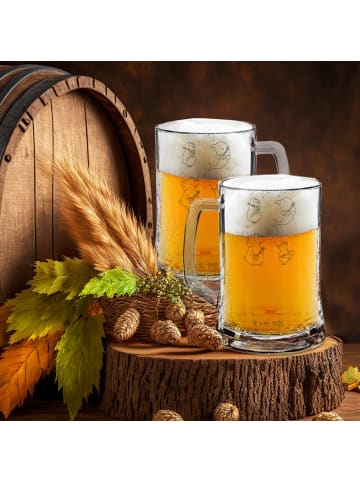 Mr. & Mrs. Panda Gravur Bierkrug Big Einheit mit Spruch in Transparent