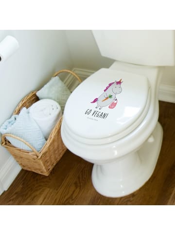 Mr. & Mrs. Panda Motiv WC Sitz Einhorn Vegan mit Spruch in Weiß