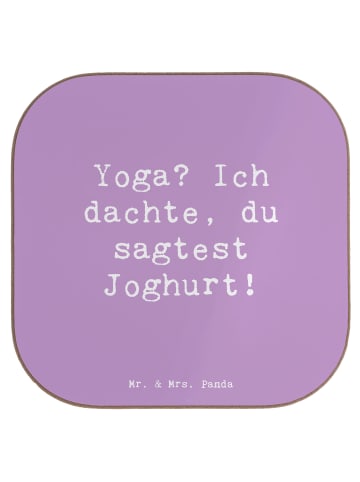 Mr. & Mrs. Panda bieruntersetzer Spruch Yoga Humor mit Spruch in Lavendeltraum