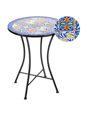 Beliani Gartentisch CORIANO in Schwarz/Blau - (W) 60 x (H) 75 x (L) 60 cm