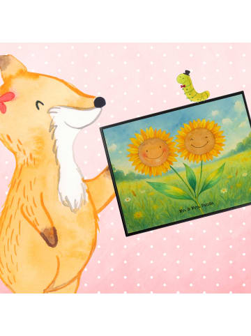 Mr. & Mrs. Panda Schreibunterlage Blume Sonnenblume Design ohne ... in Weiß