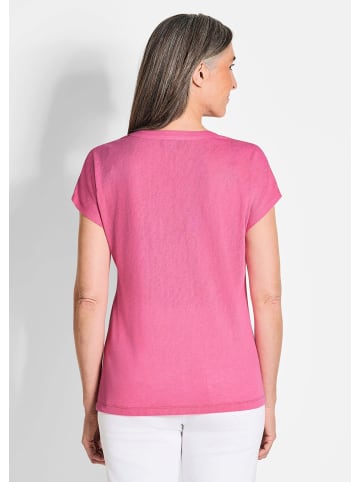 GOLDNER Luftiges Basicshirt mit V-Ausschnitt in pink
