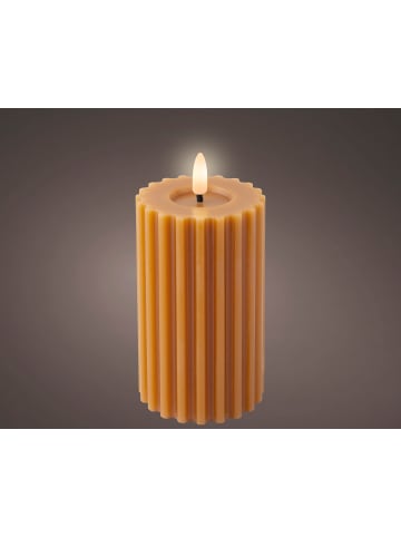 LUMINEO LED Wachskerze 14,8  x 7,5 cm in Orange