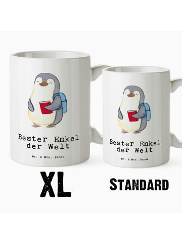 Mr. & Mrs. Panda Riesenkaffeetasse Pinguin Bester Enkel der Welt... in Weiß