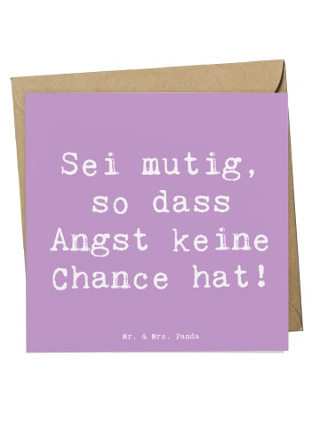 Mr. & Mrs. Panda Glückwunschkarte Spruch Angst überwinden mit Sp... in Lavendeltraum