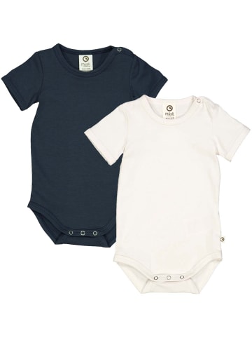 müsli Kurzarmbody 2er-Pack in cream/nblue