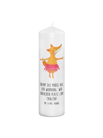 Mr. & Mrs. Panda Kerze Fuchs Ballerina mit Spruch in Weiß