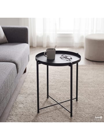 home24 home24 Beistelltisch aus Metall in moderner geradliniger Optik Wohnen Tische in Schwarz